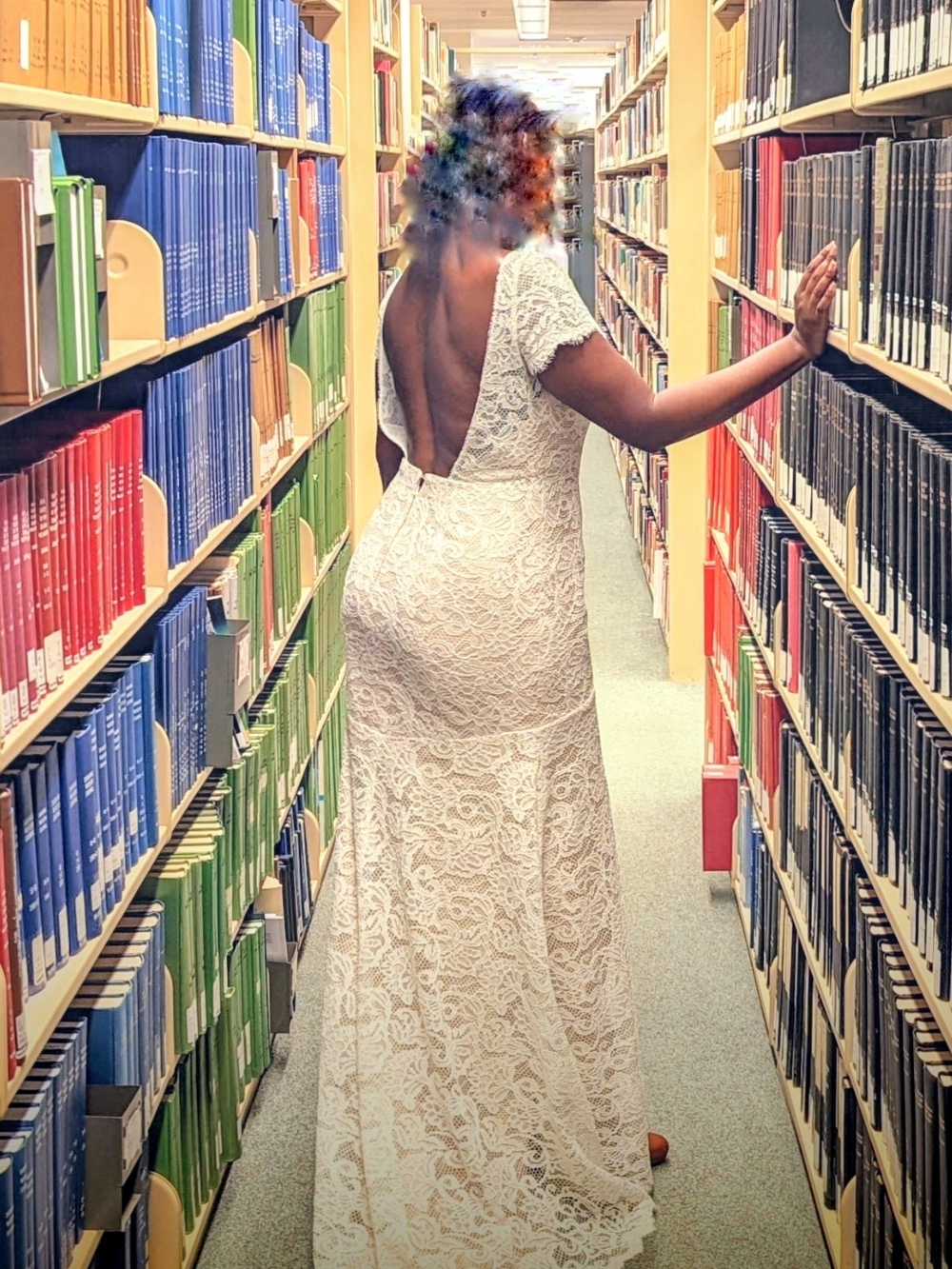 Ivory Lace Open-Back Gown